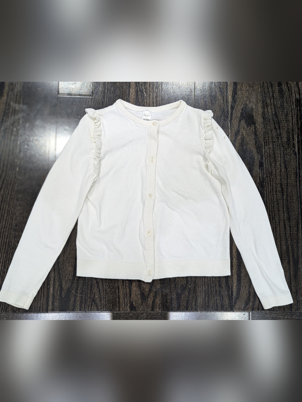 5/$35 Carter’s Knit Cardigan with Ruffle Detail – Size 14/14A 🤍